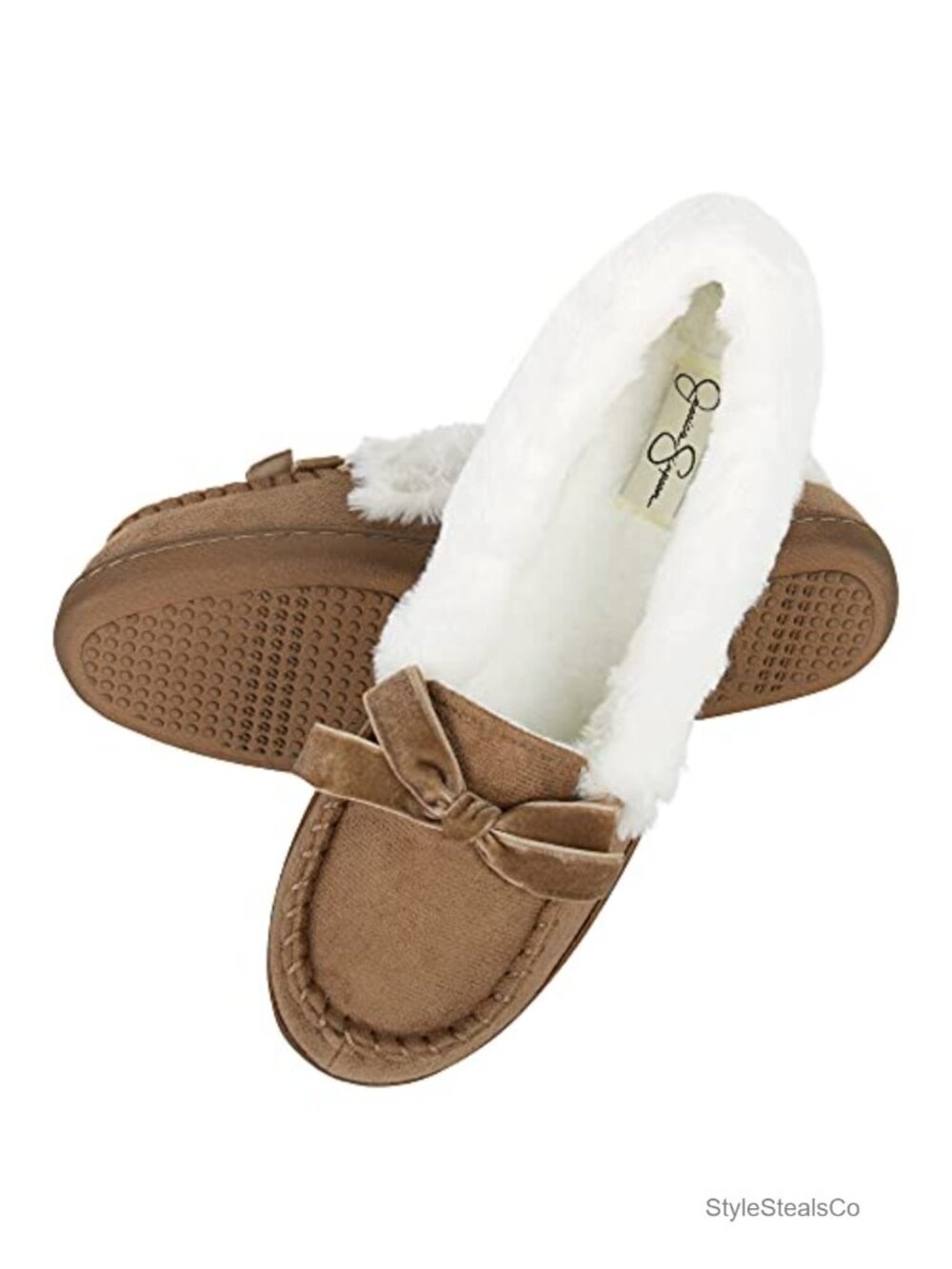 Micro Suede Mocc with Memory Foam Cushioned Footbed, Textured Sole for